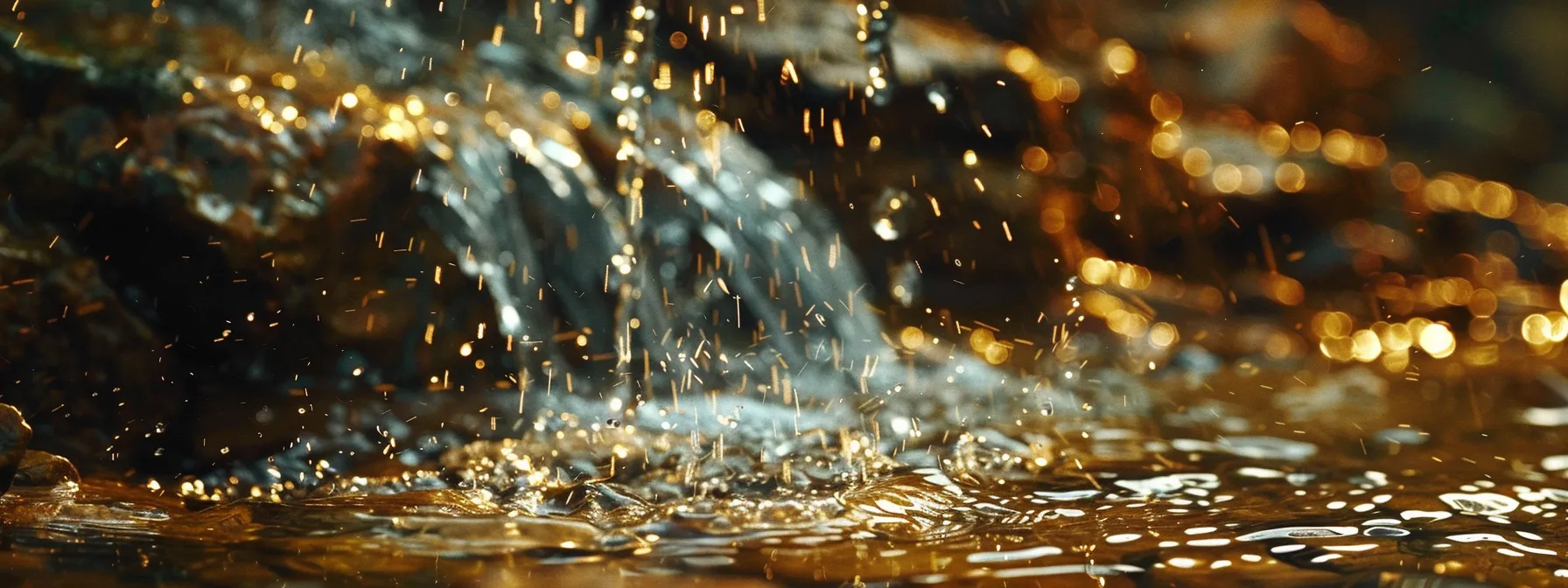 a faucet trickling out a weak stream of water, with a visible leak in a hose in the background, illustrating low water pressure symptoms.