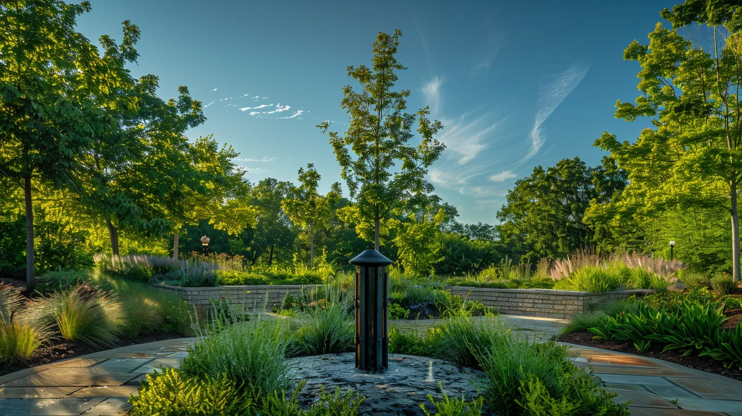 a captivating image of a pristine manassas landscape featuring a modern well pump installation surrounded by lush greenery, with a clear blue sky above emphasizing the importance of proper water management.